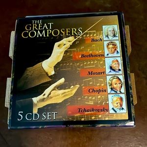 The Great Composers 5 CD Set of Bach Tchaikovsky Chopin Mozart Beethoven NWOT 🎶